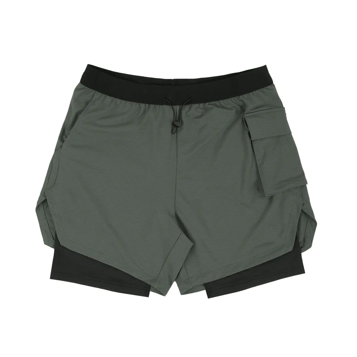 Men's Double Layer Stretch Shorts for Fitness Exercise