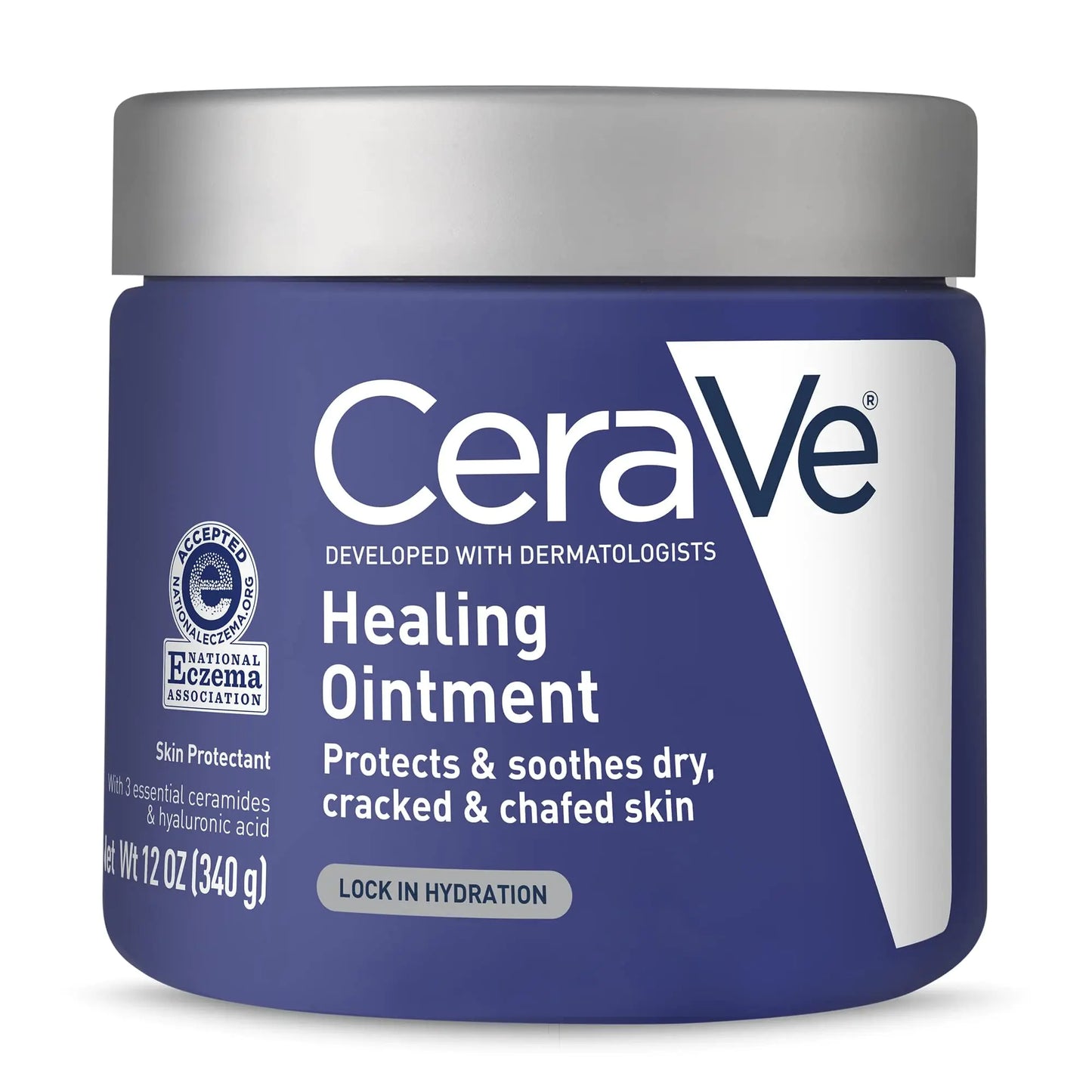 CeraVe Healing Ointment Hydrating Skin Protectant With Petrolatum Hyaluronic Acid & Ceramides Face & Body Skin Barrier Repair For Cracked Chafed Dry Skin Fragrance Free & Lanolin Free 12 Oz