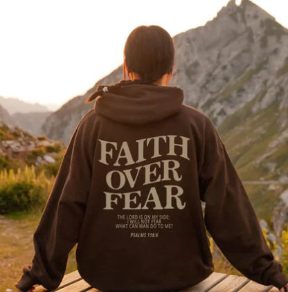 Faith Over Fear Hoodie - Casual Loose Fit (One Piece)