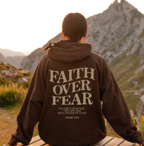 Faith Over Fear Hoodie - Casual Loose Fit (One Piece)