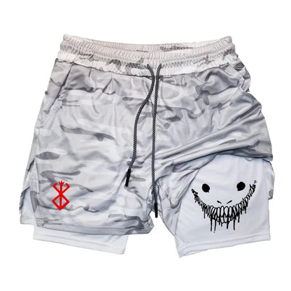 Men's 2 in 1 Running Shorts Gym Fitness Shorts with Pockets Summer Sportswear Quick Dry Stretch M-XXXL