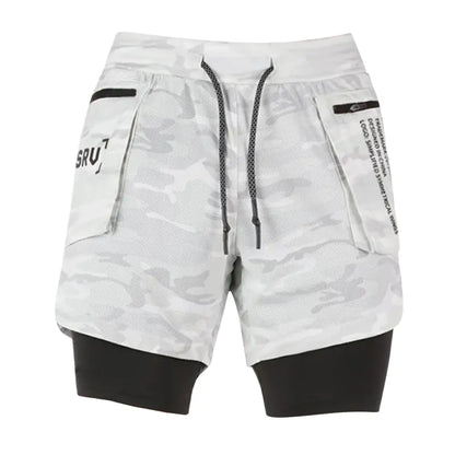 Camo Quick-Drying Double-Layer Sports Shorts