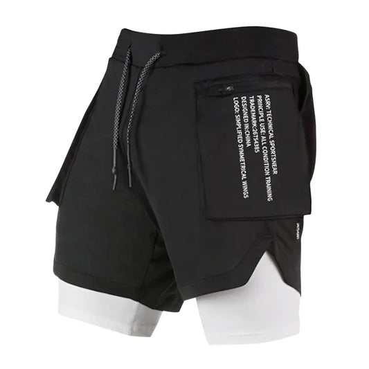 Camo Quick-Drying Double-Layer Sports Shorts