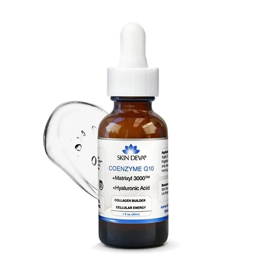 SKIN DEVA 1 fl oz COENZYME Q10 Anti Aging Serum Formula with Matrixyl 3000 and Hyaluronic Acid Serum Facial Serums Anti Wrinkle Serum which Stimulates Collagen and Elastin Production