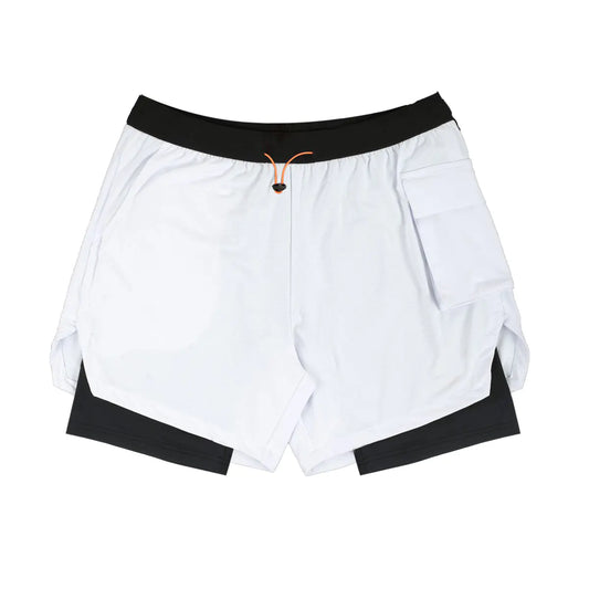 Men's Double Layer Stretch Shorts for Fitness Exercise